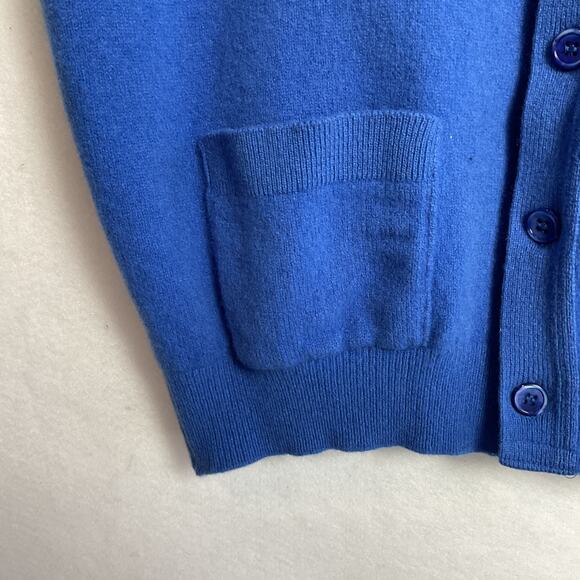 Johnstons of Elgin Mens Pure Lambswool Button up Vest Royal Blue Large - Picture 5 of 9